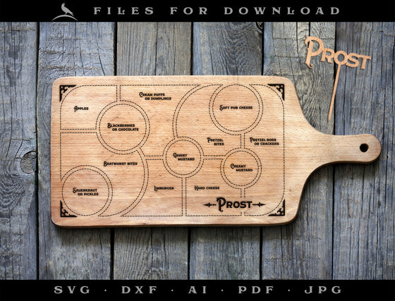 Etch Design for Oktoberfest-themed Cutting Board - PROST!