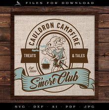  Art & Cut Files: Wizarding "Cauldron Campfire Smore Club" Design in Digital Format