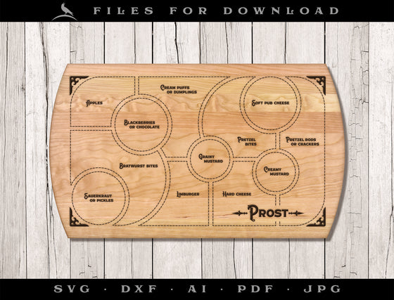 Etch Design for Oktoberfest-themed Cutting Board - PROST!