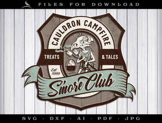 Art & Cut Files: Wizarding "Cauldron Campfire Smore Club" Design