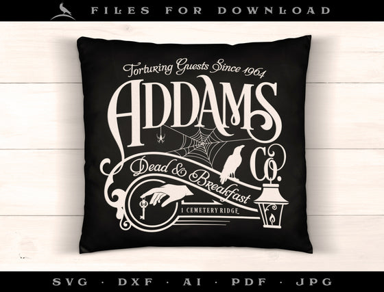 Art & Cut Files: Addams Gothic "Dead and Breakfast" Design