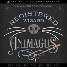  Embroidery Files: Magical "Animagus" Design in Four Sizes between 5 and 9 Inches