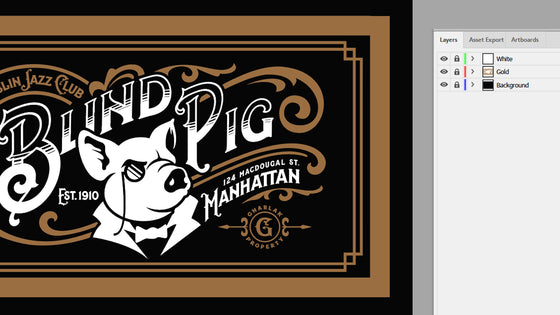 Art & Cut Files: "Blind Pig" Retro Speakeasy Sign - Traditional and Wizard Versions