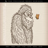 Embroidery: Bigfoot & Butterfly Sketch - Six Sizes Between 6 and 12 Inches Tall
