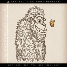  Embroidery: Bigfoot & Butterfly Sketch - Six Sizes Between 6 and 12 Inches Tall