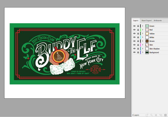 Art & Cut Files: Set of Two "Buddy's Cocoa Club" Vintage Style Designs