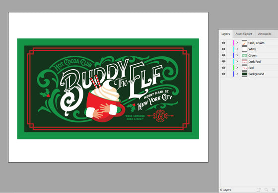 Art & Cut Files: Set of Two "Buddy's Cocoa Club" Vintage Style Designs