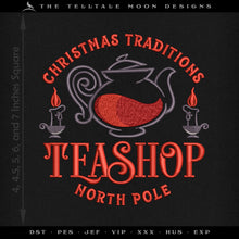  Embroidery: "Christmas Traditions Teashop" - Five Sizes Between 4 and 7 Inches