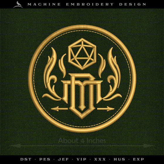 Embroidery: Game Master Drink Sleeve (with both GM and DM Monograms)