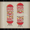 Embroidery: "Dad's BBQ" Design for Backyard Barbecue - Four Sizes PLUS Split Sets