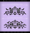Embroidery Set of 2: Gothic Damask Inspired by Haunted Mansion (Two Versions, Three Sizes Each, Two Thread Colors)