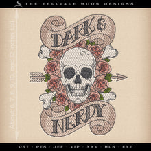  An Embroidery: "Dark & Nerdy" Tattoo Themed Design - Two Styles - Six Sizes Each
