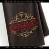 Embroidery: Vintage-style Dracula's Private Club Sign (6, 7, 8, 9, and 10 Inches Wide; Three Thread Colors)