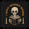 Embroidery: "I Read Banned Books" in Five Sizes Between 4 and 8 Inches Tall