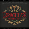 Embroidery: Vintage-style Dracula's Private Club Sign (6, 7, 8, 9, and 10 Inches Wide; Three Thread Colors)