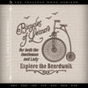 Embroidery: Classic Style "Bicycles of Leisure" Sign - 5, 6, 7, and 8 Inches Wide