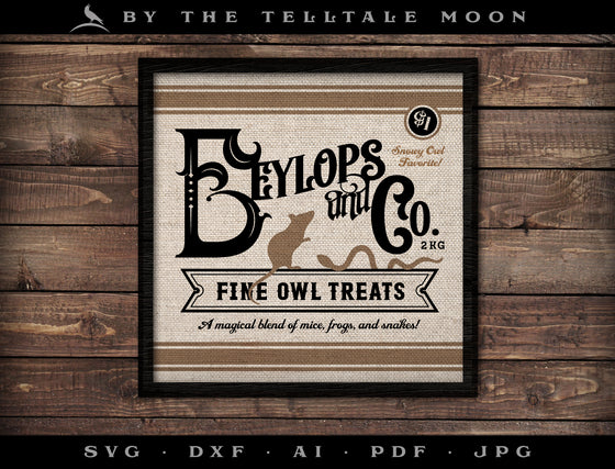 Art & Cut Files: Magical "Owl Treats" Wizard-themed Sign and Logo