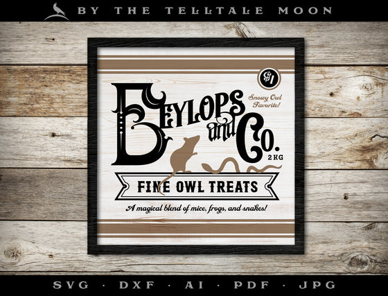 Art & Cut Files: Magical "Owl Treats" Wizard-themed Sign and Logo
