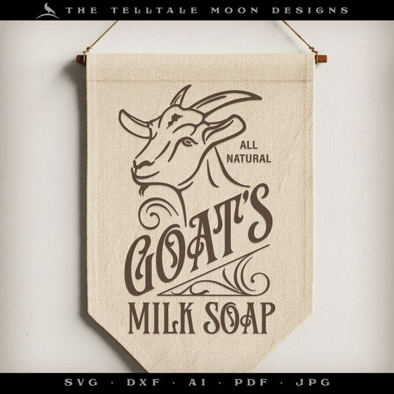 Art & Cut Files: SET of 2, Vintage Style "Goats Milk Soap" Designs