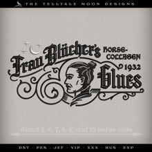  Embroidery: "Frau Blucher's Glues" Frankenstein-inspired Humor - Six Sizes About 6 to 11 Inches