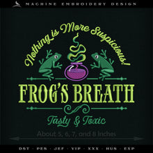  Embroidery: "Frog's Breath" - Four Sizes 5 to 8 Inches Wide - Six Thread Colors
