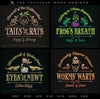 Embroidery Pack: Set of 4 Potion Ingredients - Four Sizes Each 5 to 8 Inches Wide