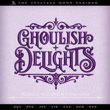  Embroidery: "Ghoulish Delights" Set of Typography Inspired by Haunted Mansion