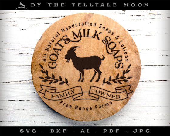 Art & Cut Files: SET of 2, Vintage Style "Goats Milk Soap" Designs