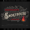 Embroidery: "Grandaddy's Smokehouse" Vintage Style - Four Sizes