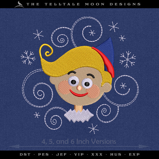 Embroidery Files: Hermey the Elf (4, 4.5, 5, 5.5, and 6 Inches Square)