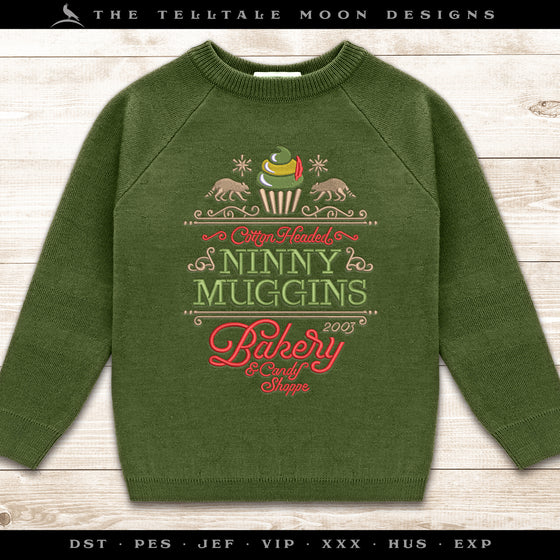 Embroidery Files: "Ninny Bakery & Candy Shoppe" - Two Styles - Five Sizes - Five Thread Colors