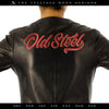 Embroidery: "Old Steel" Vintage Script for Greaser, Rockabilly, Motorhead, Rider, and Garage