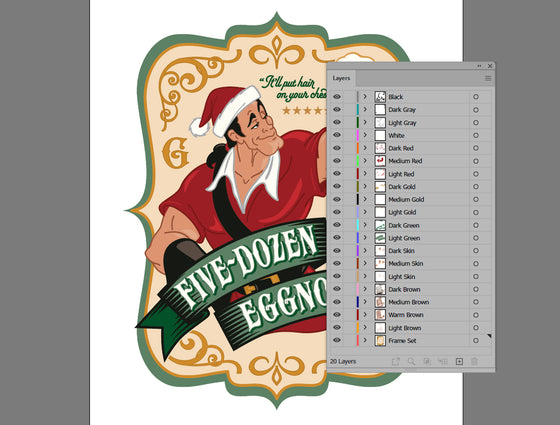 Art & Cut Files: "Five Dozen Eggnog" Sign and Label Artwork