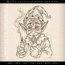  Embroidery: Little Old Elf Sketch - Six Sizes Between 6 and 12 Inches Tall