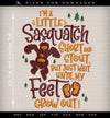 Embroidery Files: "Little Sasquatch" - 7, 8, and 11 Inches Tall - Four Thread Colors