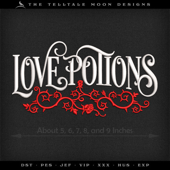 Embroidery: Love Potions Briar - Four Sizes Between 6 and 9 Inches