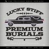 Embroidery: "Lucky Stiff Burials" Antique Humor - Three Sizes About 5, 6, and 7 Inches