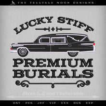  Embroidery: "Lucky Stiff Burials" Antique Humor - Three Sizes About 5, 6, and 7 Inches