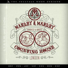  Embroidery: "Marley and Marley Counting House" - Seven Sizes Between 5 and 12 Inches