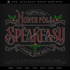 Embroidery: Run-stitch "Nostalgic North Pole Speakeasy" - Seven Sizes - Four Thread Colors