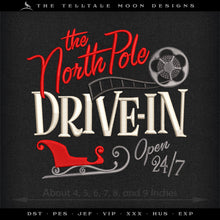  Embroidery: Retro North Pole Drive-in - Seven Sizes for 4x4 and Larger Hoops