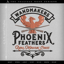  Embroidery: "Phoenix Feathers" Wizard Wandmaker Logo (4, 5, 6, and 7 Inches)