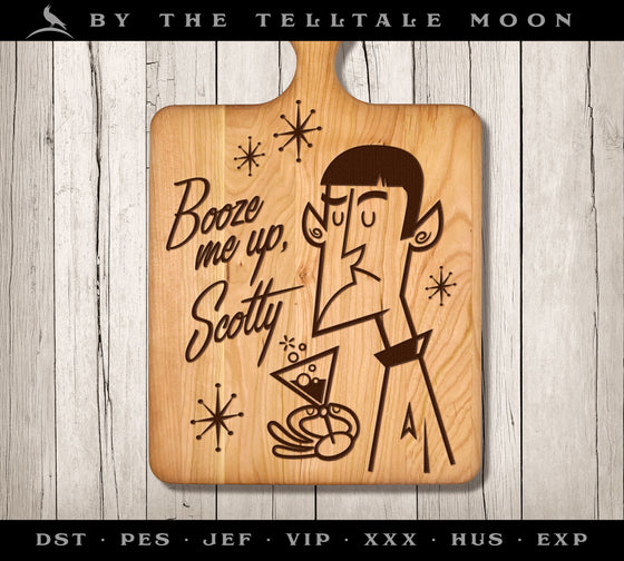 Art & Cut Files: "Booze Me Up Scotty" Retro Sci-fi Design