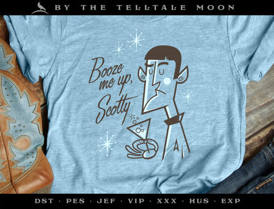 Art & Cut Files: "Booze Me Up Scotty" Retro Sci-fi Design