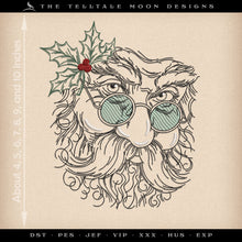  Embroidery: Run-stitch Santa Sketch - Seven Sizes Between 4 and 10 Inches Tall