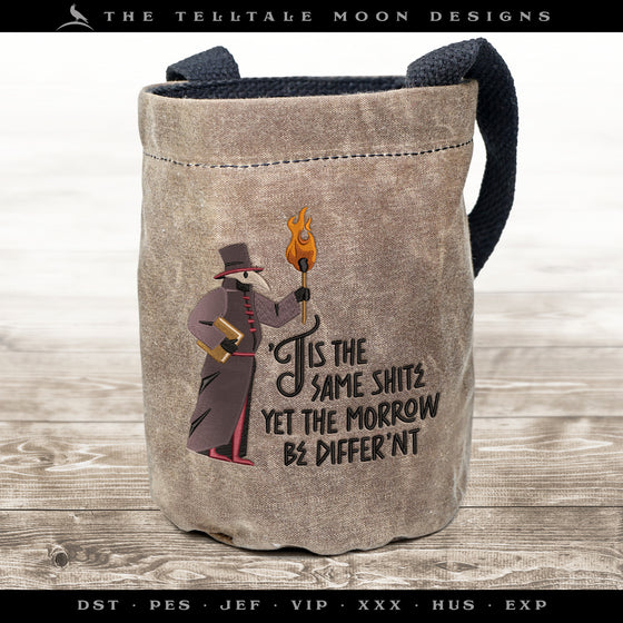 Embroidery: Medieval Humor "Shite Be Differ'nt" - Six Sizes About 4 to 9 Inches Wide