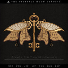  Embroidery: Steampunk Moth - 4, 5, 6, 7, and 8 Inch Versions