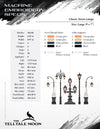 Embroidery: Classic Iron Street Lamps, Sizes Between 7 and 9 Inches Wide (Two Versions Included)