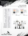 Embroidery: Classic Iron Street Lamps, Sizes Between 7 and 9 Inches Wide (Two Versions Included)