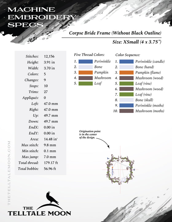 Embroidery Files: "With This Candle" Plus Blank Frame - Eight Sizes Between 4 and 12 Inches
